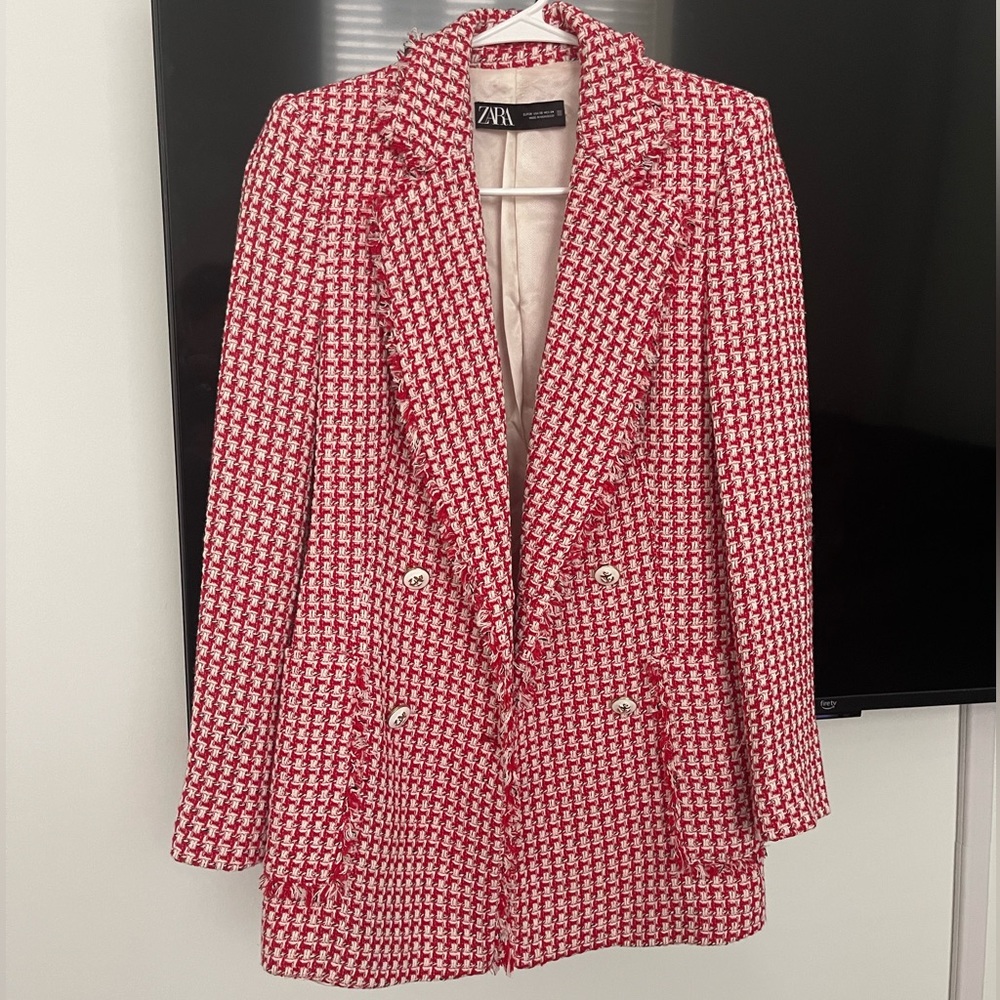 ZARA Tailored Double Breasted Blazer. Size XS, never worn.